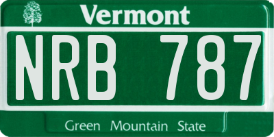 VT license plate NRB787