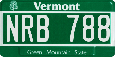 VT license plate NRB788