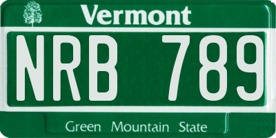 VT license plate NRB789