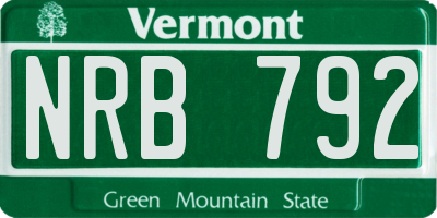 VT license plate NRB792
