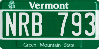VT license plate NRB793