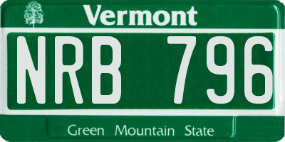 VT license plate NRB796
