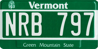 VT license plate NRB797