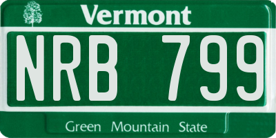 VT license plate NRB799
