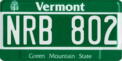 VT license plate NRB802
