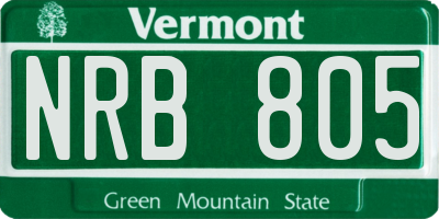 VT license plate NRB805