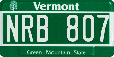 VT license plate NRB807