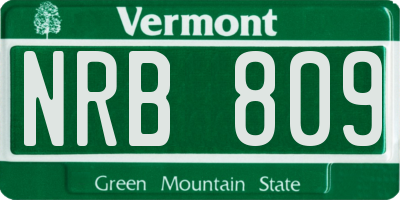 VT license plate NRB809