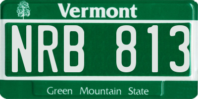 VT license plate NRB813