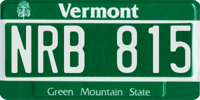 VT license plate NRB815
