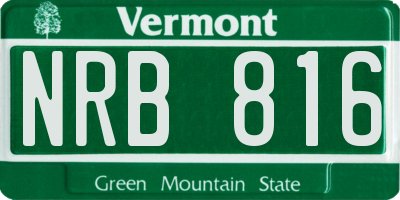 VT license plate NRB816