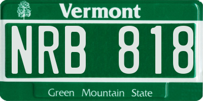 VT license plate NRB818