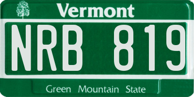 VT license plate NRB819