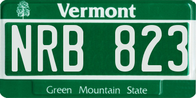 VT license plate NRB823