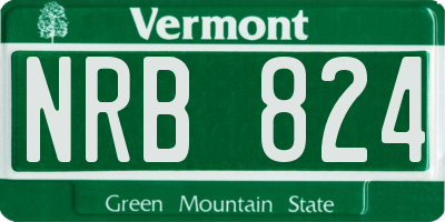 VT license plate NRB824