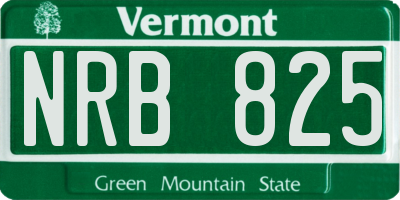 VT license plate NRB825