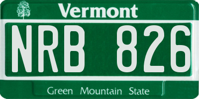 VT license plate NRB826