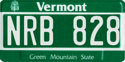 VT license plate NRB828