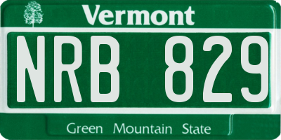 VT license plate NRB829