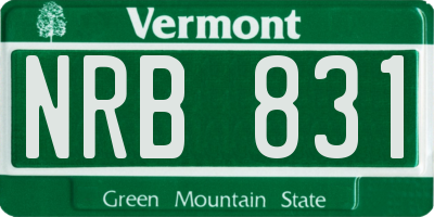 VT license plate NRB831