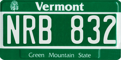 VT license plate NRB832