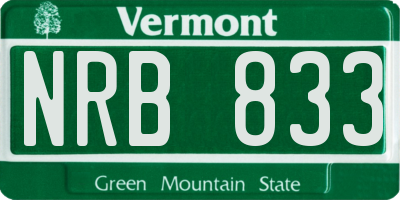 VT license plate NRB833