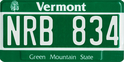 VT license plate NRB834