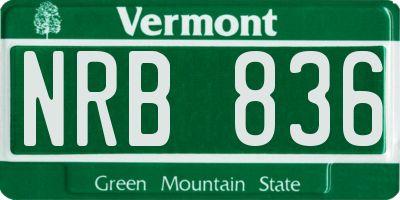 VT license plate NRB836