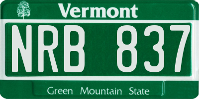 VT license plate NRB837