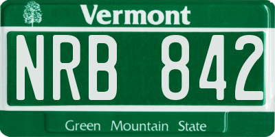 VT license plate NRB842