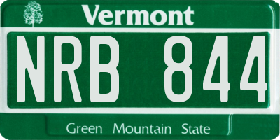 VT license plate NRB844