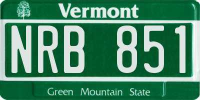 VT license plate NRB851