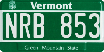 VT license plate NRB853
