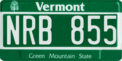 VT license plate NRB855