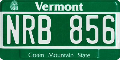 VT license plate NRB856