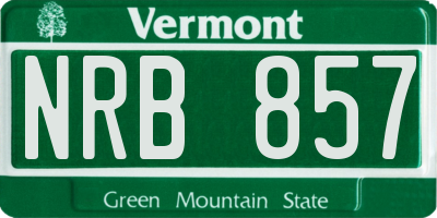VT license plate NRB857