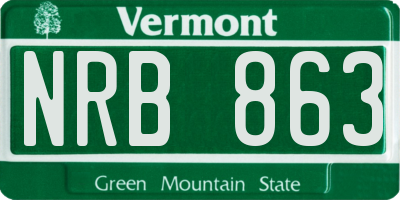 VT license plate NRB863