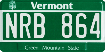 VT license plate NRB864