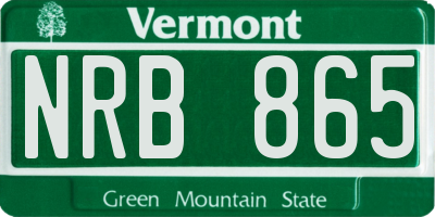VT license plate NRB865