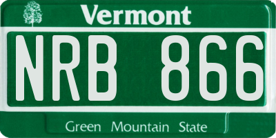VT license plate NRB866