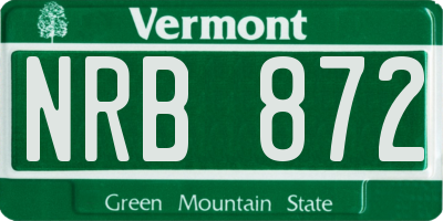 VT license plate NRB872