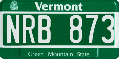 VT license plate NRB873