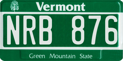 VT license plate NRB876