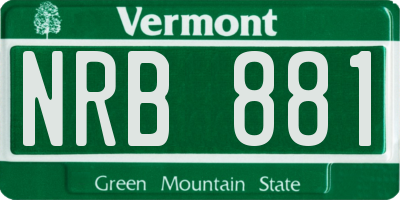 VT license plate NRB881