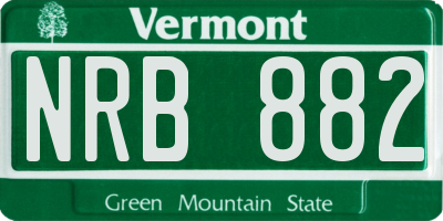 VT license plate NRB882