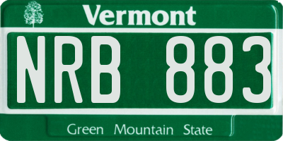 VT license plate NRB883