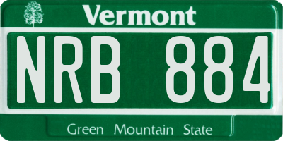 VT license plate NRB884