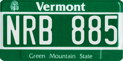 VT license plate NRB885