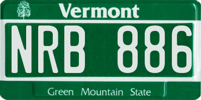VT license plate NRB886