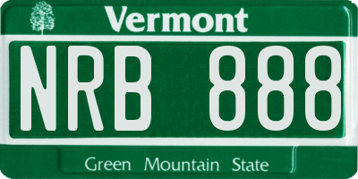 VT license plate NRB888